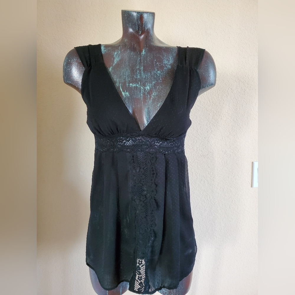 Sheer baby doll top Sz Sm